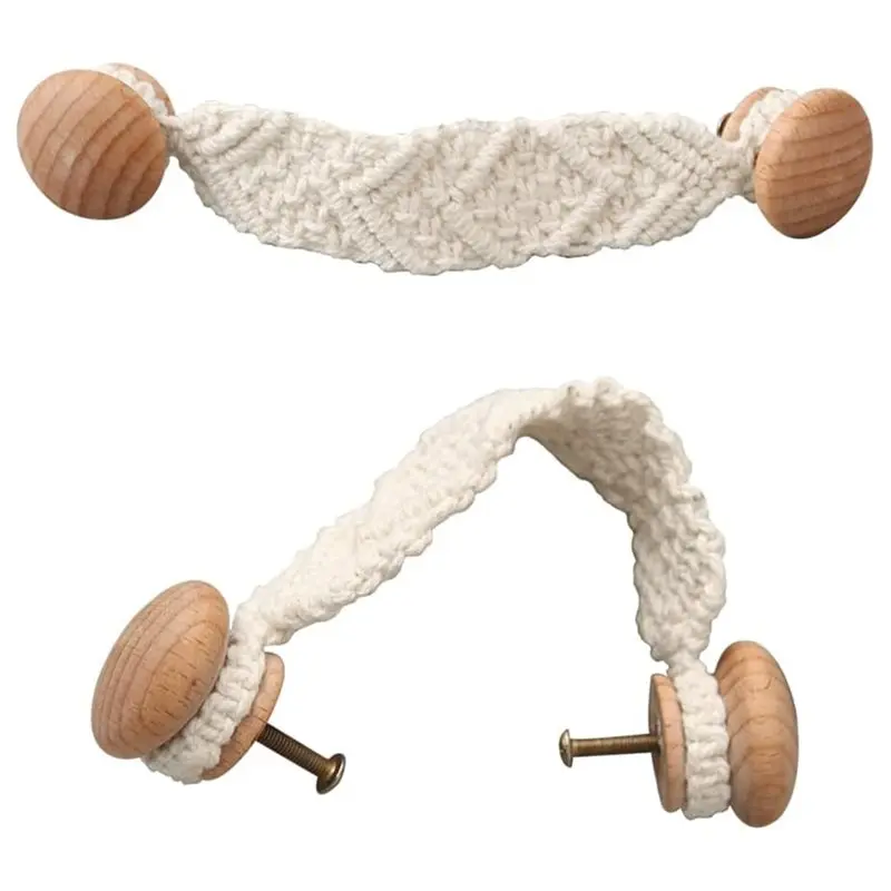 ABKP-Bohemian Style Rope Knobs Door Handle Rope Cabinet Drawer Cupboard Furniture Door Drawer For Kitchen Cabinet Cupboard