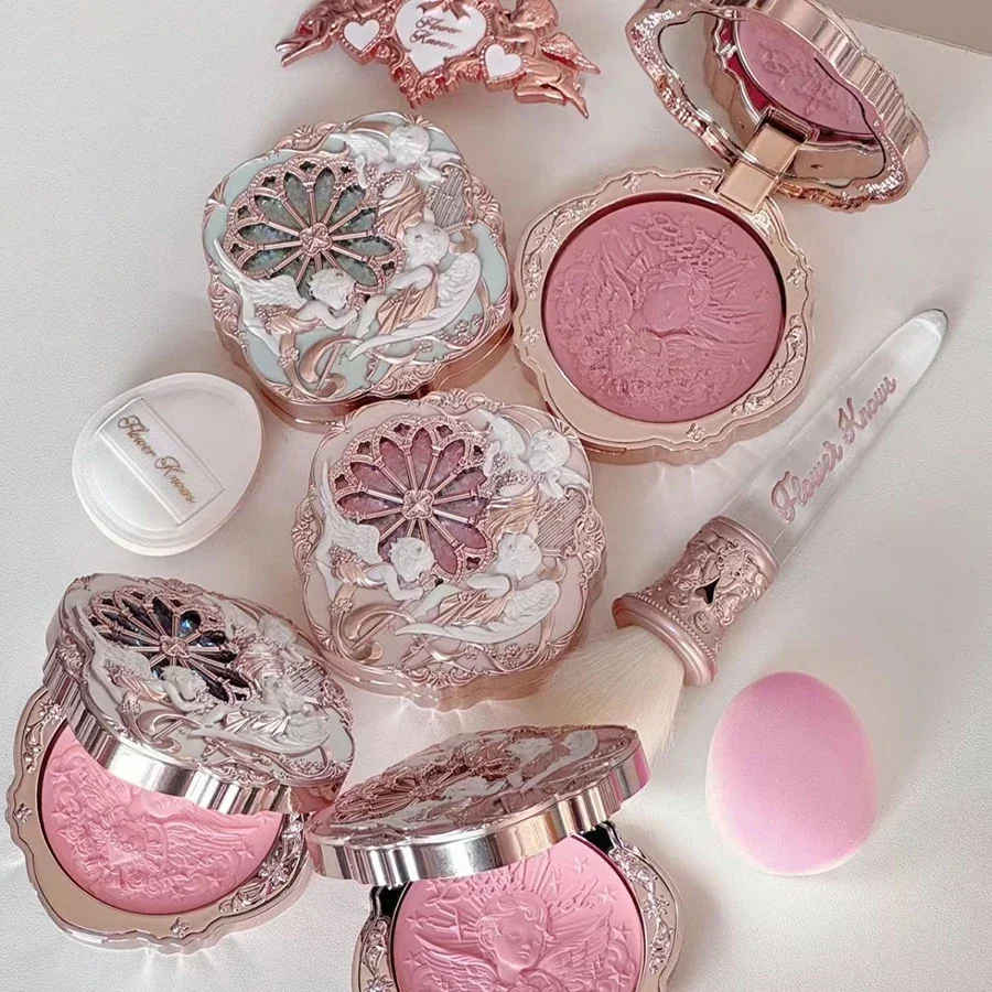 Flower Knows Little Angel Blushes, leve, suave, duradouro, maquiagem para melhorar o rosto durante todo o dia, creme de blush coreano para bochechas