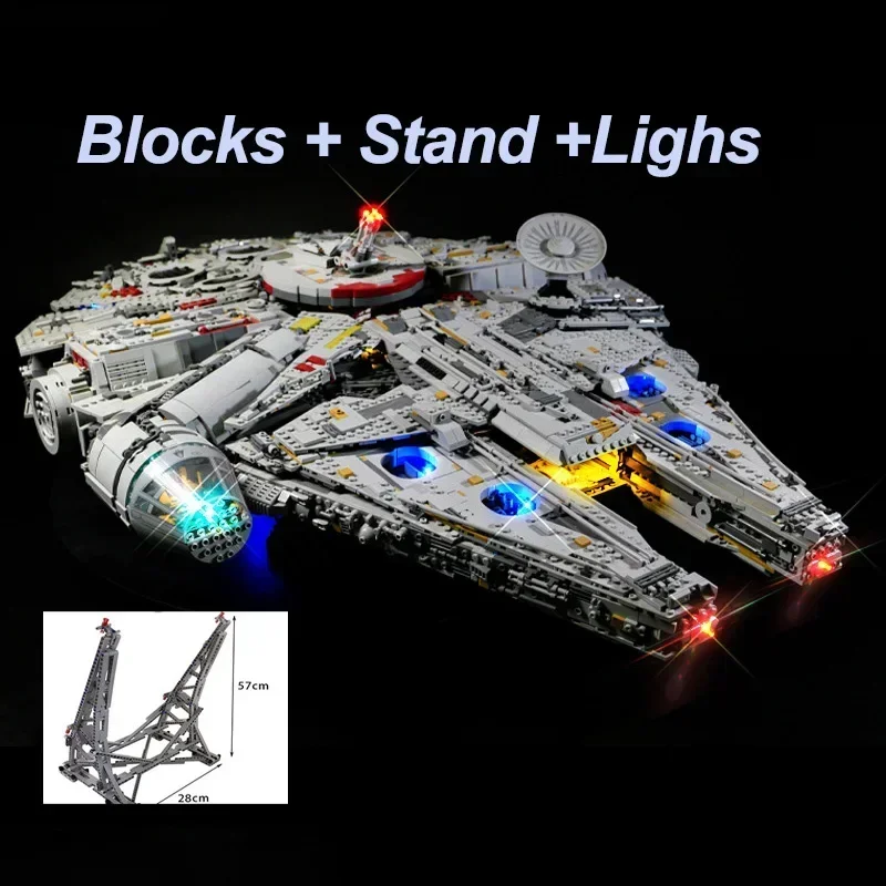 In Stock The Large Millennium Ship Falcon Building Blocks Bricks Compatible 75192 05132 Toys For Kids Birthday Christmas Gifts