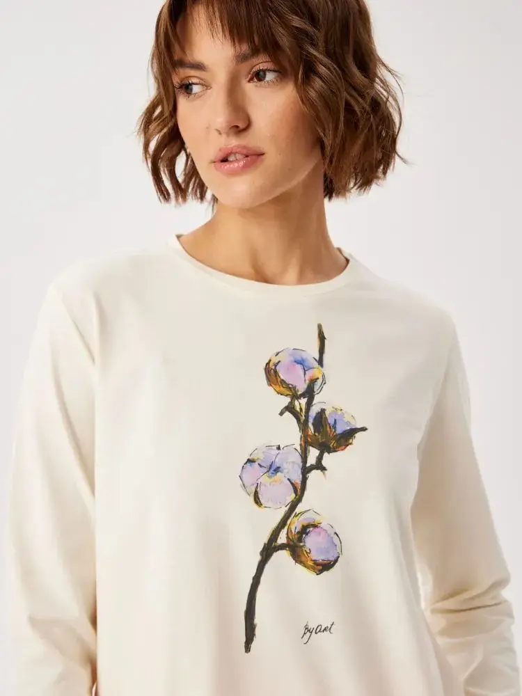 

Рубашки с длинными рукавами из чистого хлопка, тонкие толстовки с эстетичной росписью, женские уличные дизайнерские топы, модные осенние элегантные женские футболки