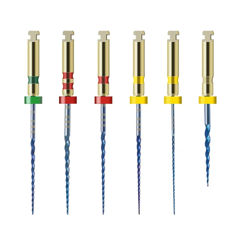 6pcs/Box SX-F3 Blue Endo Files Heat D Series Activated NiTi Canal Root Files Can Bend Endodontic Treatment Rotary File 25mm