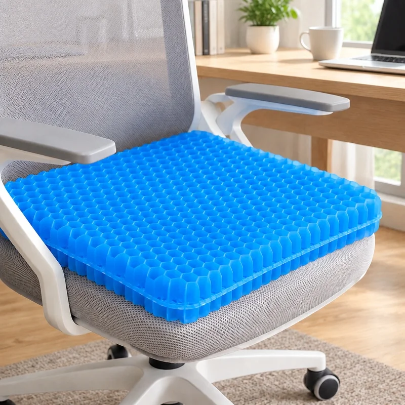 Ergonomic Gel Honeycomb Seat Pad for Tailbone Relief and Back Comfort, Pressure-Absorbing Cushion for Office Chairs, Cars, and