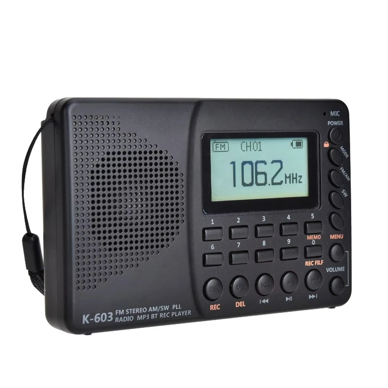 

Retro Style Digital Card Recorder DC5V Rechargeable Stereo MP3 Player with LCD Display and for FM AM Radio