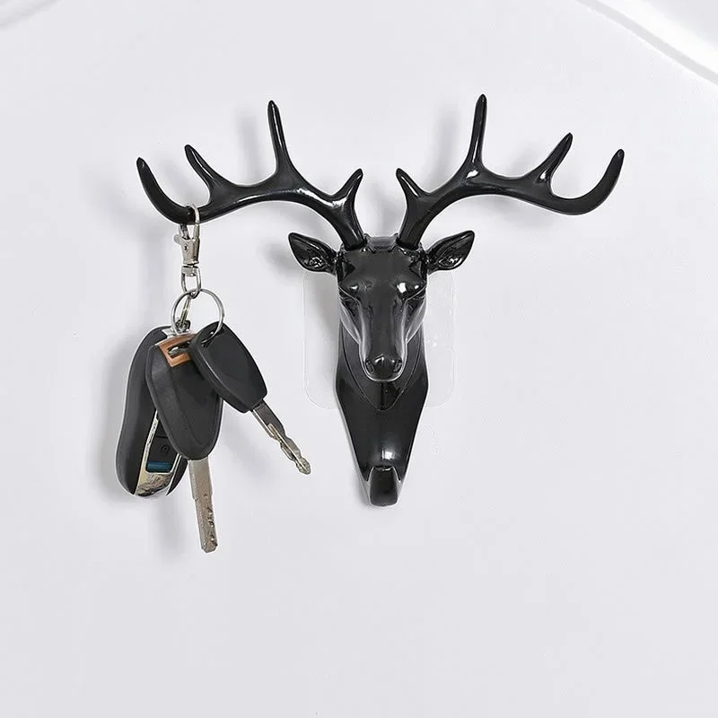 

Wall Hanging Hook Vintage Deer Head Antlers for Hanging Clothes Hat Scarf Key Deer Horns Hanger Rack Wall Decoration