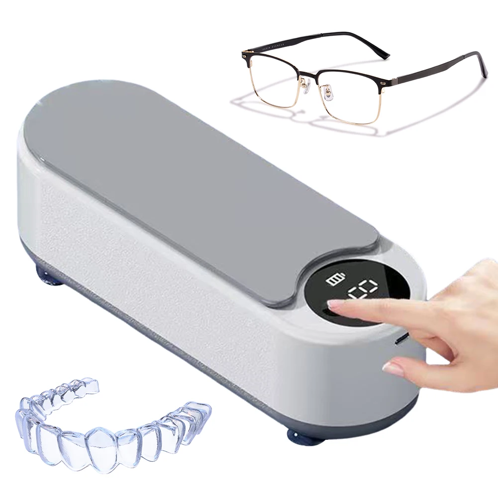 Ultrasonic Jewelry Cleaner Rechargeable Cleaning Machine Glasses Cleaner for Eyeglasses Rings Necklaces Denture