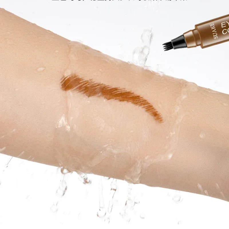 Microblading Eyebrow Pen 4 Forks Tip Eyebrow Tattoo Pencil Long Lasting Fine Sketch Liquid Eye Brow Make Up