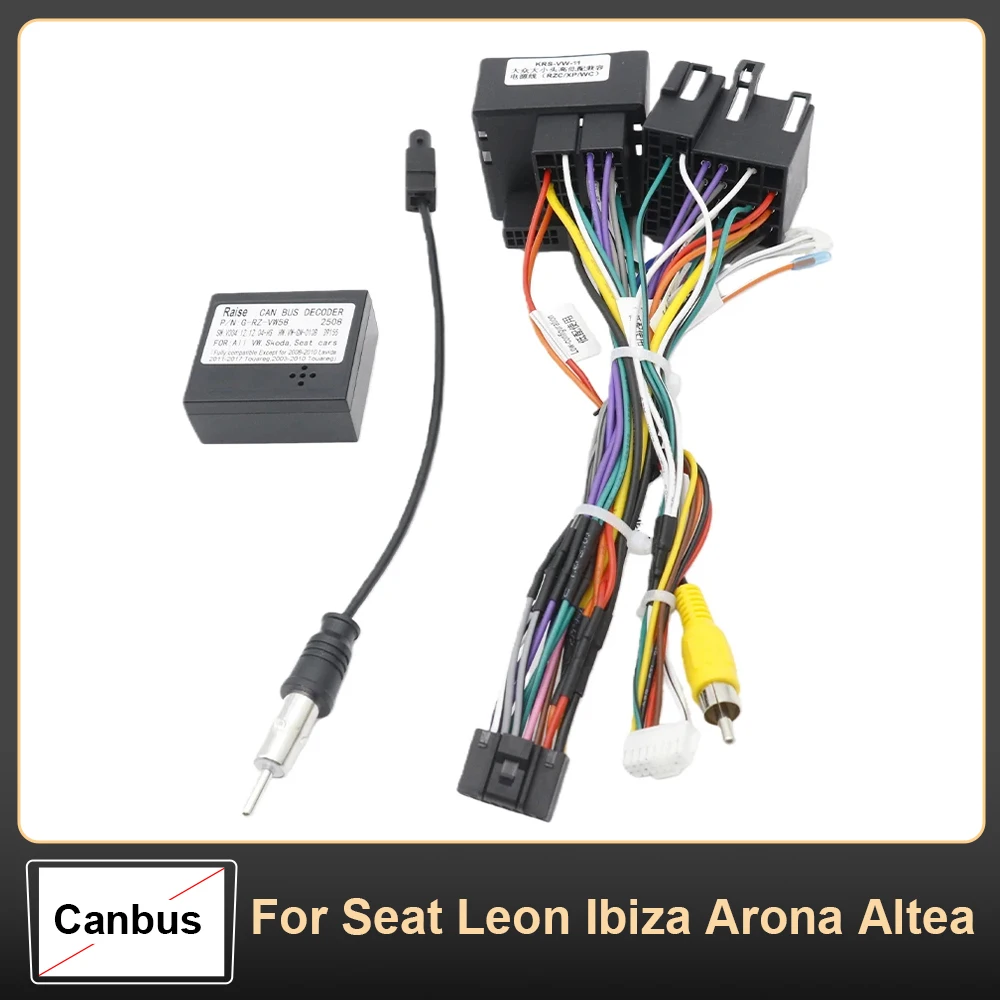 16pin Car Wiring Harness Adapter Canbus Box Decoder For Seat Leon Ibiza Arona Altea  Power Cable G-RZ--VW58