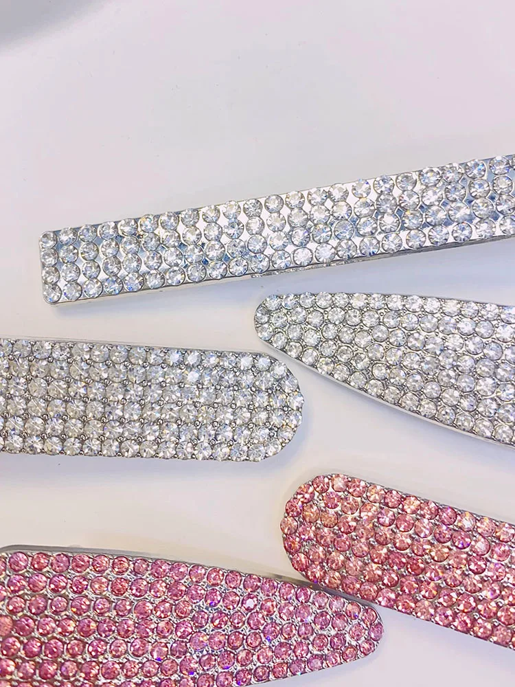 1Pc Luxury Bling Rhinestone Women Hair Clips Alloy Crystal Front Forehead Side Hair Pins Girls Hair Accessories Decor For Party