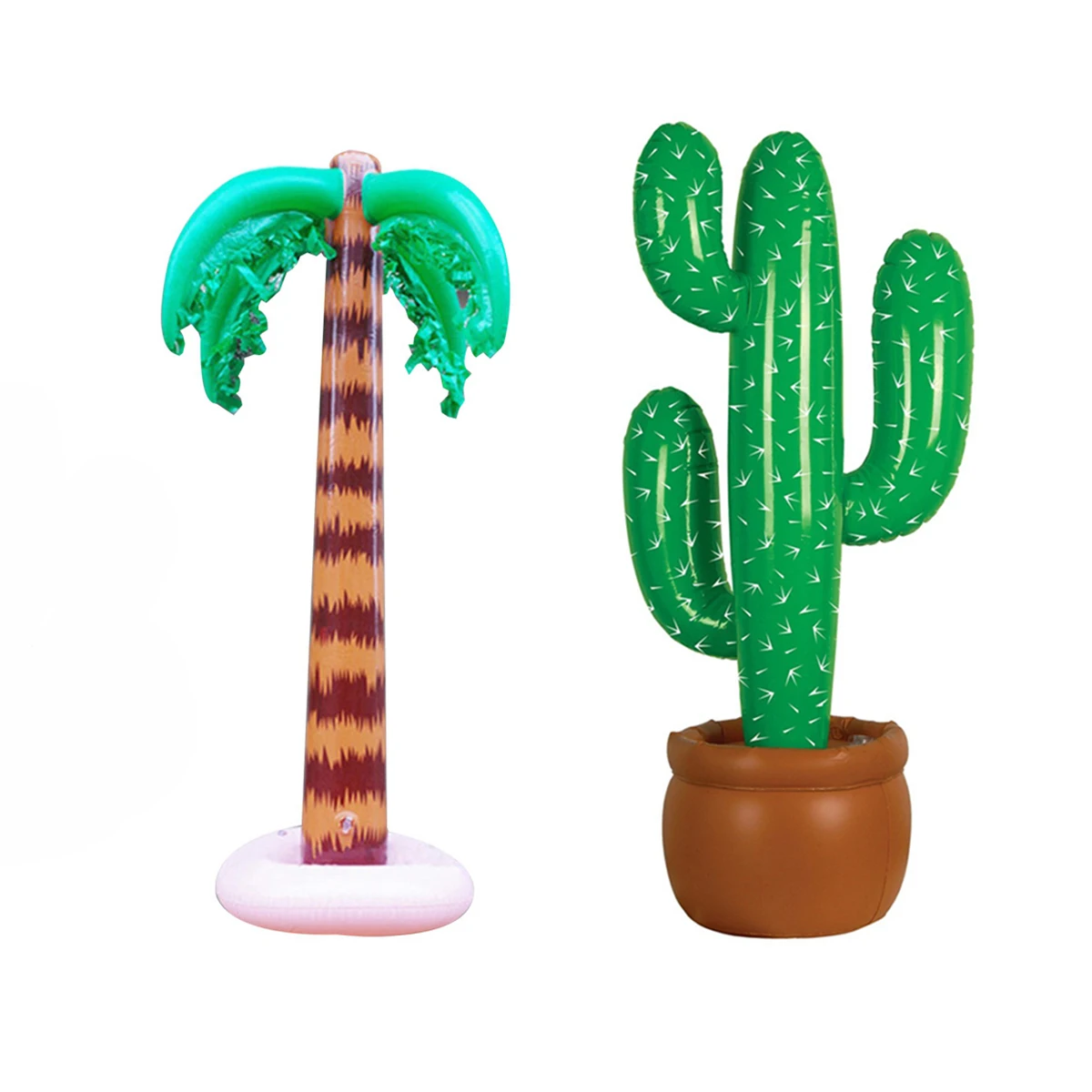 

2Pcs 90cm PVC Inflatable Coconut Tree Cactus Set Hawaii Beach Luau Party Pool Stage Props Hawaii Inflatable Toys