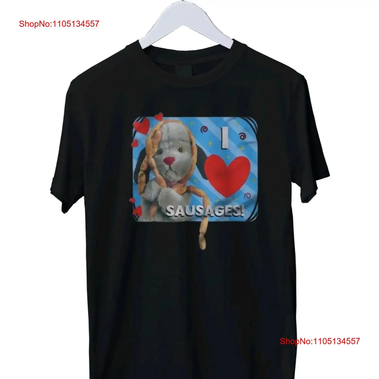 Sooty Sweep I Love Sausages T Shirt Print S M L XL 2 3 4 vintage Washed Soft Unisex homme streetwear Comfortable Casual