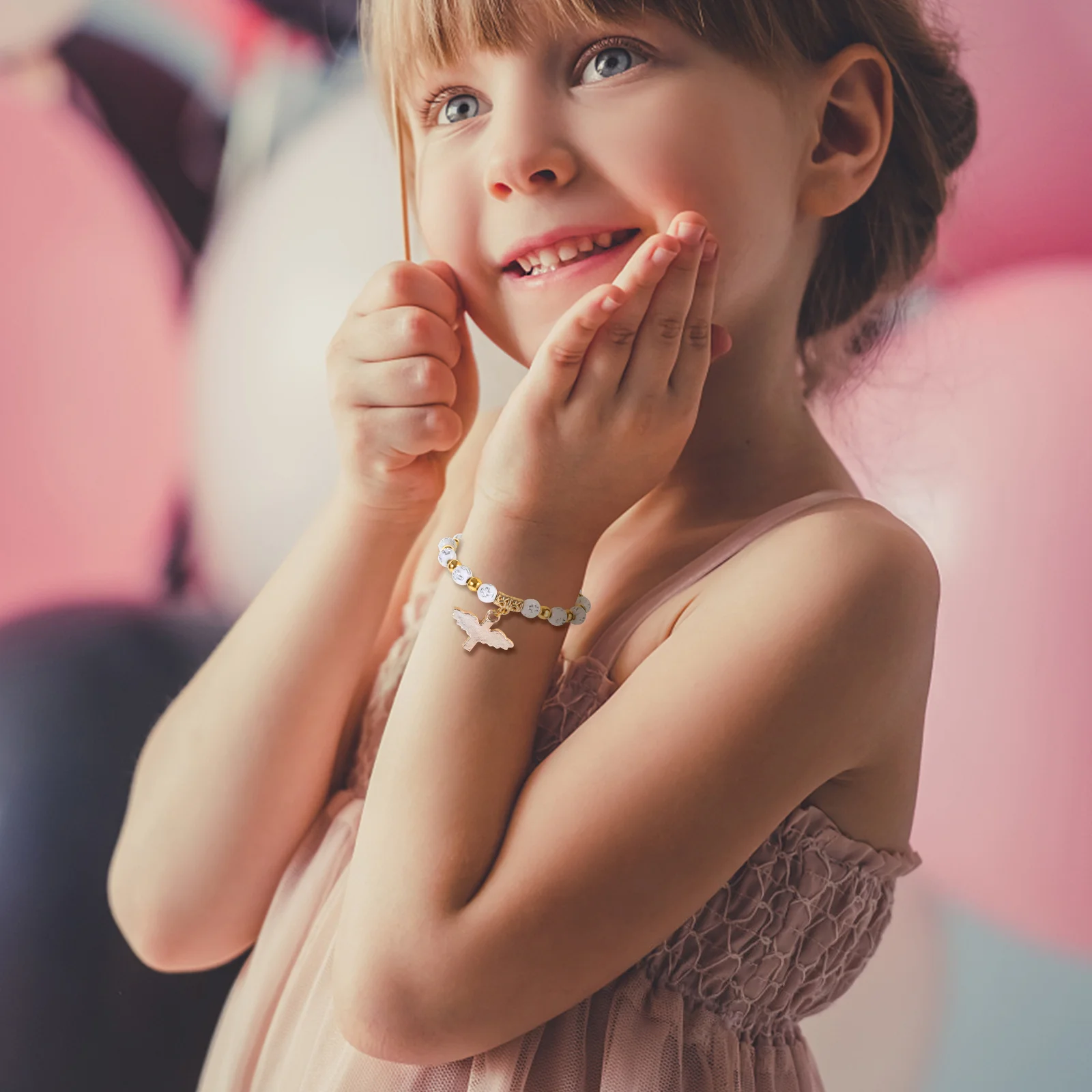 

12Pcs Rosary Hand Chain for White Beaded Angel Pendant Bracelet Lightweight Comfortable Daily Party Travel Fashion