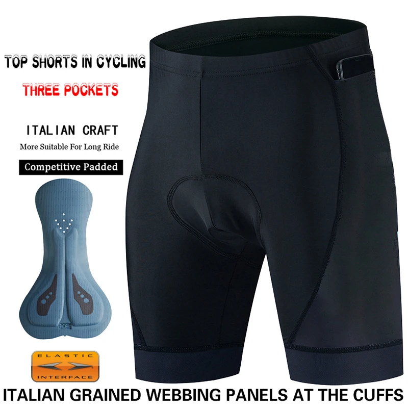 3 pockets Cycling Bib Shorts Men Outdoor Wear Bike 7 Hours Ride Padded Riding Bib Tights Bicycle Man Cycling Clothing Quick-Dry - Image 2