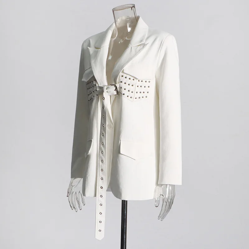 

High sense white temperament blazer women's autumn winter 2025 new small casual loose Korean suit ropa mujer outerwears traf