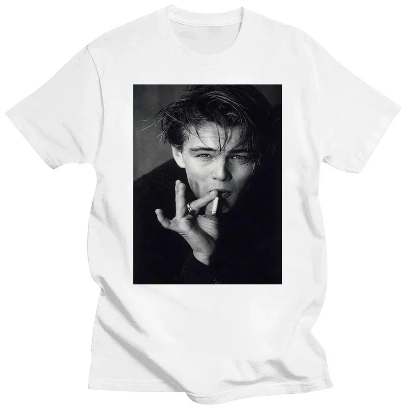 Cotton anime Summer vintage funny manga clothes Outfits Male printing tee tops male Cartoon Casual Leonardo Dicaprio Man T-Shirt