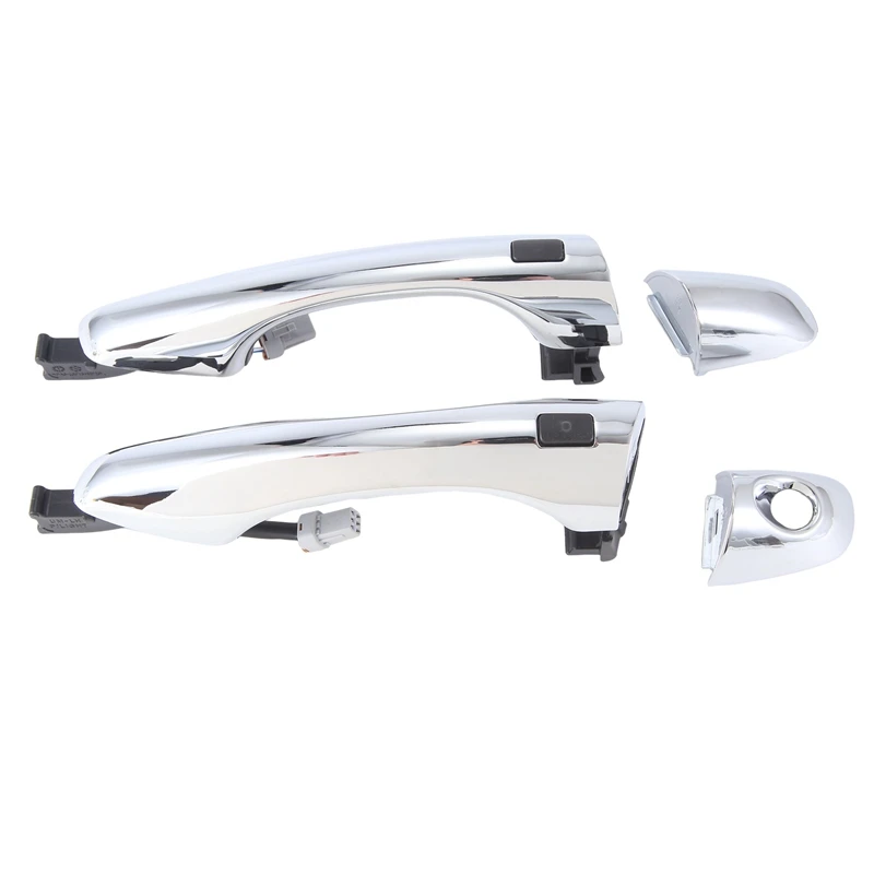 1Pair Front Door Inductive Chrome Handle Have Button 82651-C5710 82661-C5710 For Kia Sorento 2015-2018 Door Pull Lid Accessories