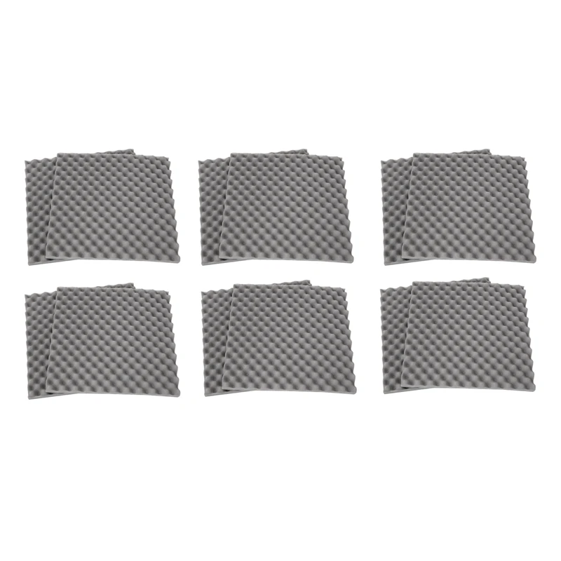 12 Pack Egg Crate Soundproof Foam Panels 1.2Inch X 20Inch X 20Inch Acoustic Foam For Home & Pro Studios Gray