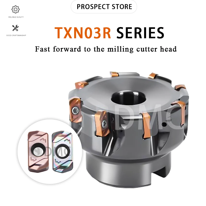 

Fast Feed Milling Tool Disc TXN03R CNC Lathe Milling Head 03R035M160E06 03R100M320E12 LNMU0303ZER Hard Alloy Blade Material Tool