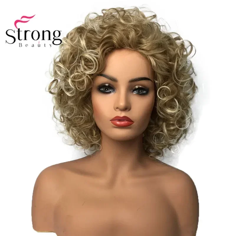 StrongBeauty Shotr Acconciature soffici naturali ricci Parrucche senza cappuccio Parrucca per capelli sintetici da donna