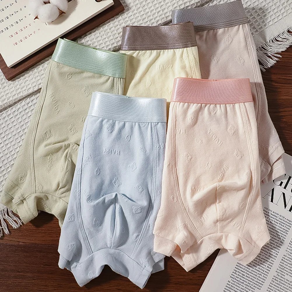 2026 Men Cotton Soft Sissy Jacquard Boxer Short Adult Underwear Flat Angle Simple Hot Hot Lingerie Sleepwear Trunk Men's Panties