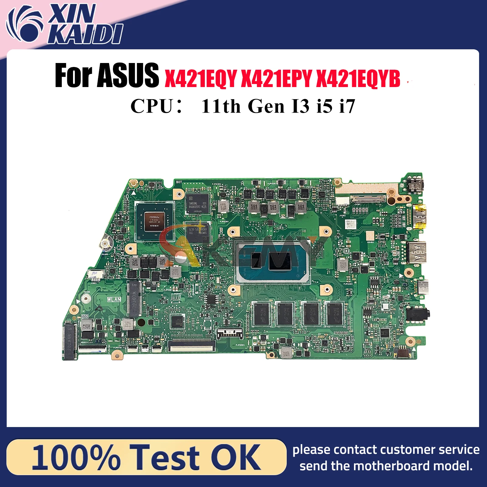 

X421EQ Материнская плата для ноутбука ASUS X421E K433E ADOL14EA V433E I421E X421EPY R421E X421EQY X421EQYB Материнская плата 11-го поколения I3 i5 i7 U