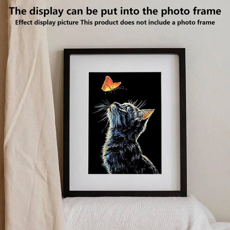 Scratchboard Paper Handmade 4x Glitter Art Scratch Crafts Coloring Drawing Craft Fun Creative Landscape And Animal Art For