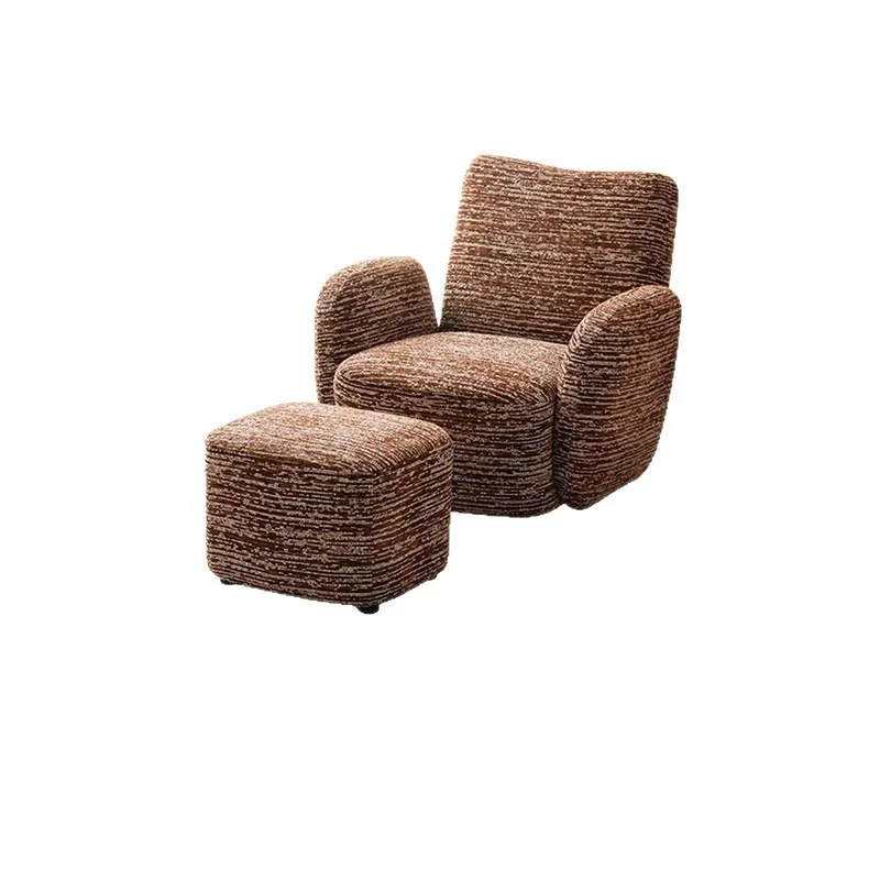 

Single sofa chair home French retro living room balcony rotatable leisure fabric sofa