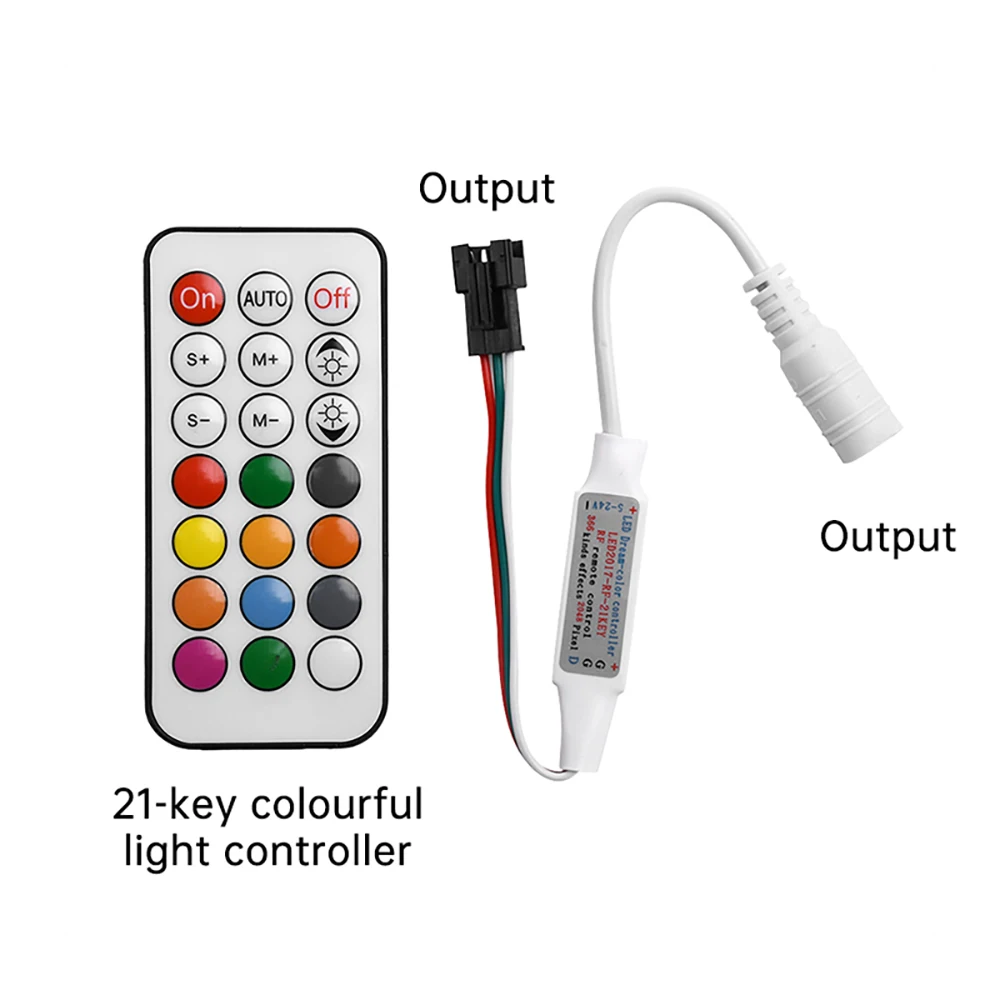 Controlador de Color de 21 teclas, 5-24V, luz de desplazamiento de flujo a todo color RGB, 5-12V, controlador de tira LED monocromático de 14 teclas, control de atenuación