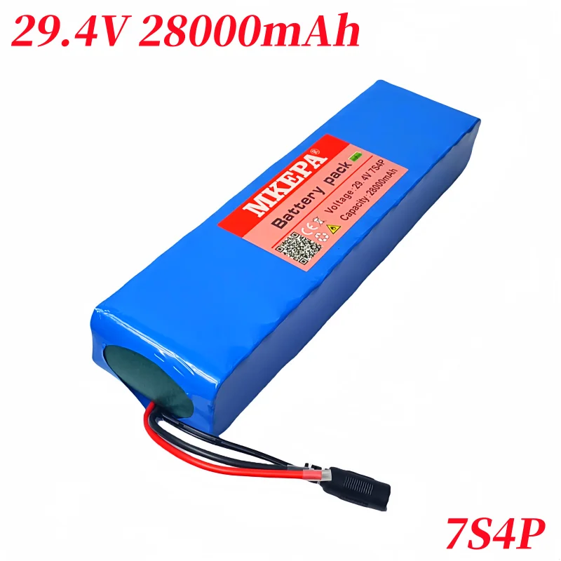 MKEPA 7S4P 29.4V rechargeable lithium-ion lpega high-power 28000mAh 18650 battery pack