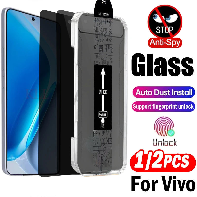 

1-2pcs Unlock Privacy Protective Tempered Glass for VIVO IQOO Neo 11 10 9s Pro+ Screen Protector Dust Free Easy Installation Kit