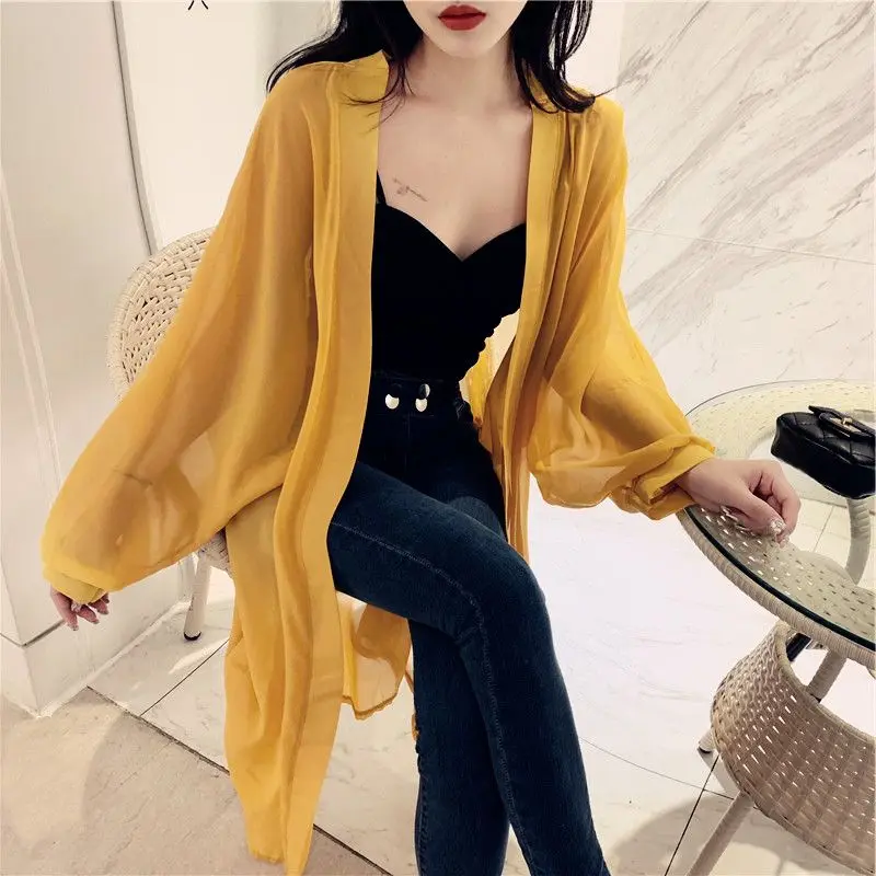 Women Elegant Chiffon Shawl Summer Sunscreen Tassel Cover Ups Solid Color Thin Bikini Cover Up Bathing Suit Shawl Cardigans Wh5