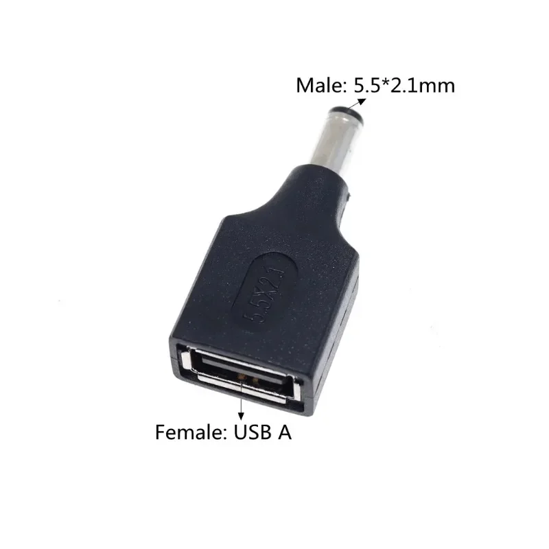 DC 5.5 * 2.1MM Power Converter USB Male Female To DC Male Female 5V Plug Charging Adapter Round Power Adapter Converter Heads