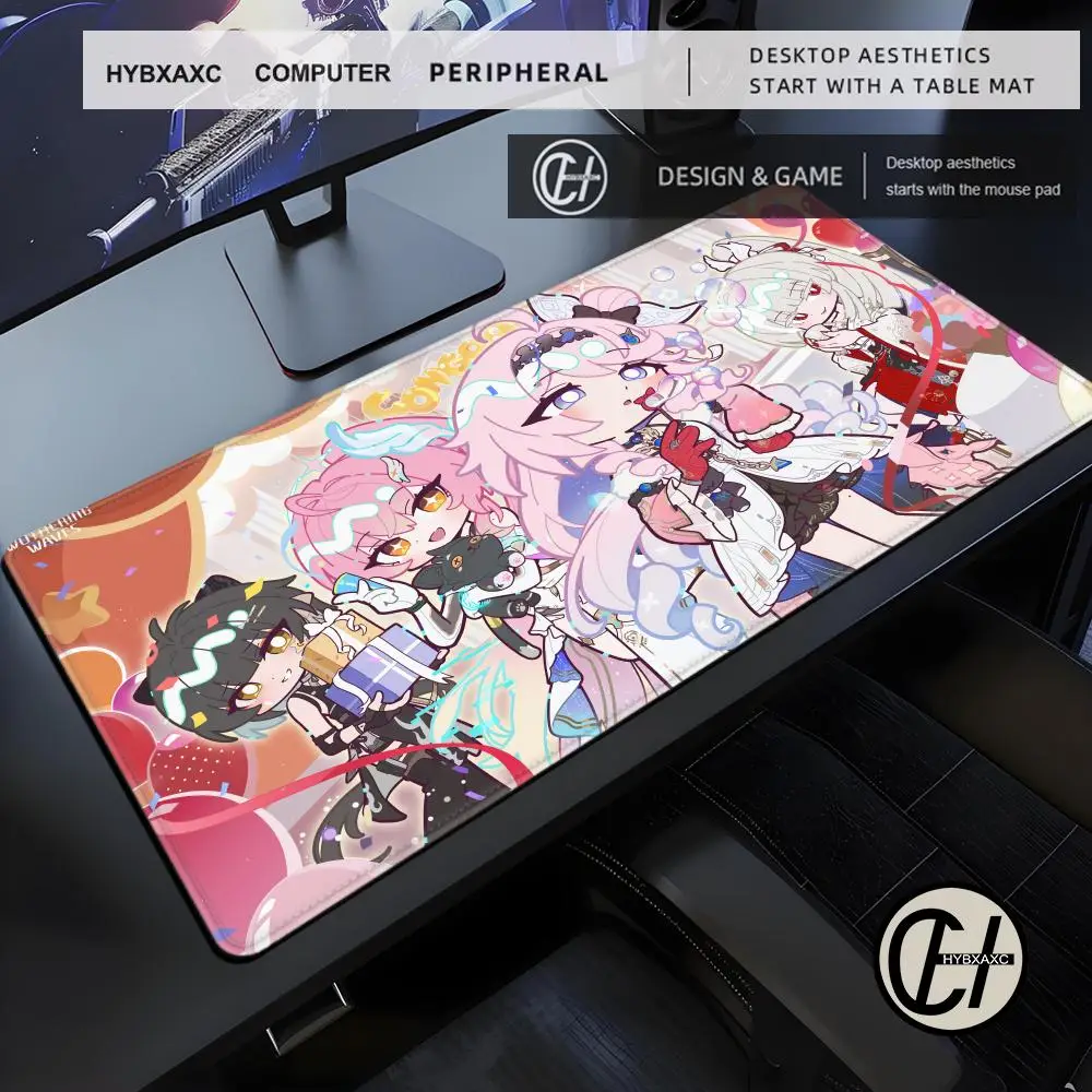 HYBXAXC Gaming Mousepad Denia Wuthering Waves Kawaii Anime Girl Esports Keyboard Mouse Pad Accessories HD Printing XXL Desk Mat