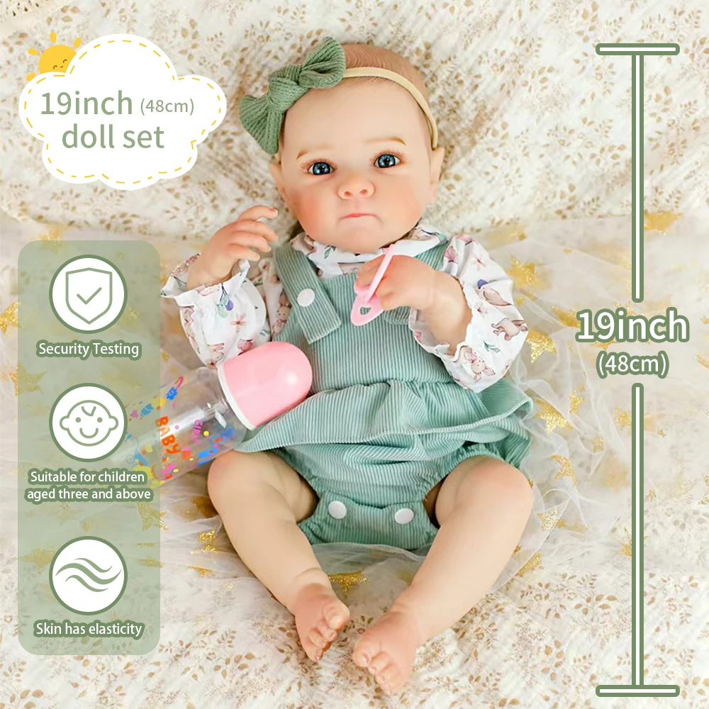 

19inch Full Body Soft Silicone Reborn Baby Girl Bettie with Waterproof Bath Multiple Layers Painting 3D Skin Collection Toy Gift