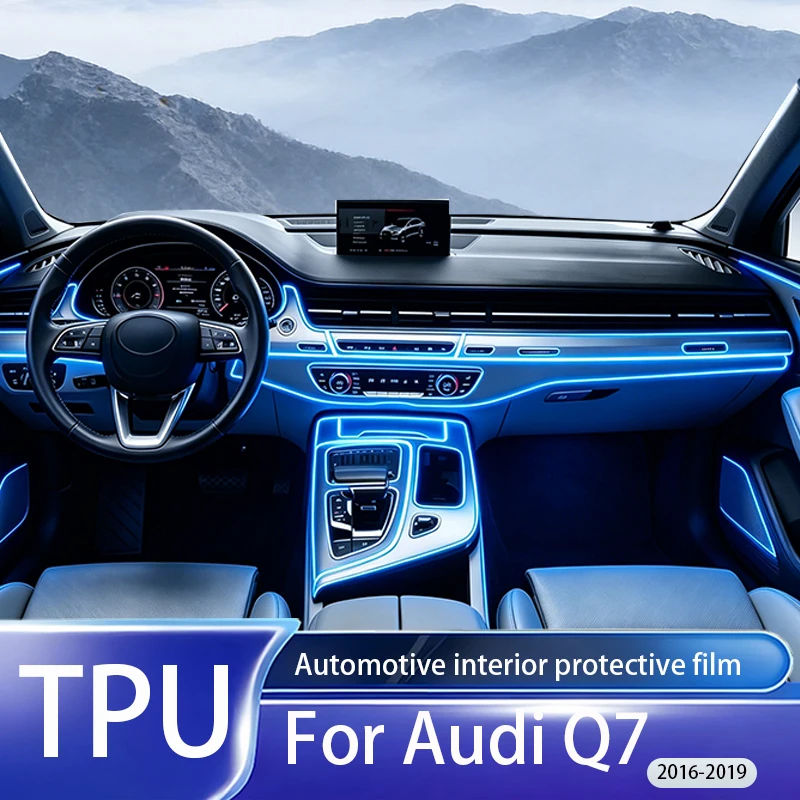 Fit for Audi Q7 2016-2019 Clear TPU PPF Anti Scratch Self Repair Instrument Dashboard GPS Navigation Center Console Interior Pro