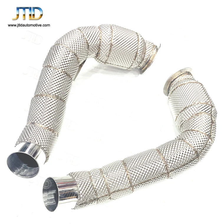 Exhaust Downpipe for BMW 3 5 Series M5 F10 Catless with heat shield