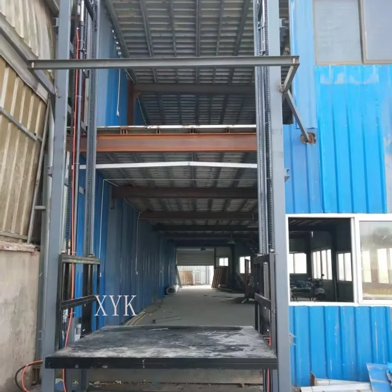 Double Guide Rail Lift Platform Warehouse Workshop Fixed Heavy Duty Electric Hydraulic Cargo Lift Elevator Crane Hoist