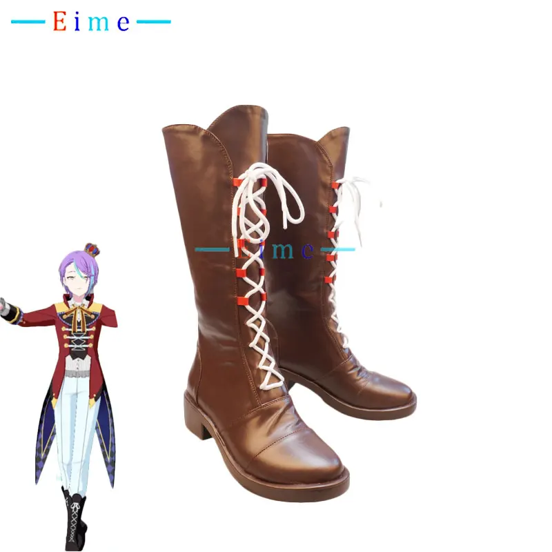 Game PJSK Kamishiro Rui Cosplay Shoes Halloween Carnival Boots Cosplay Props PU Leather Shoes Big Size Custom Made