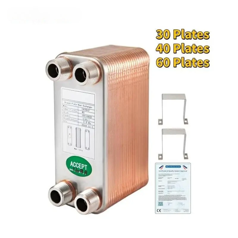 【Hot】 30 40 60 Plates Heat Exchanger Wort Chiller Stainless Steel Homebrew Brewing Beer Cooler Counter Chiller Water Heating