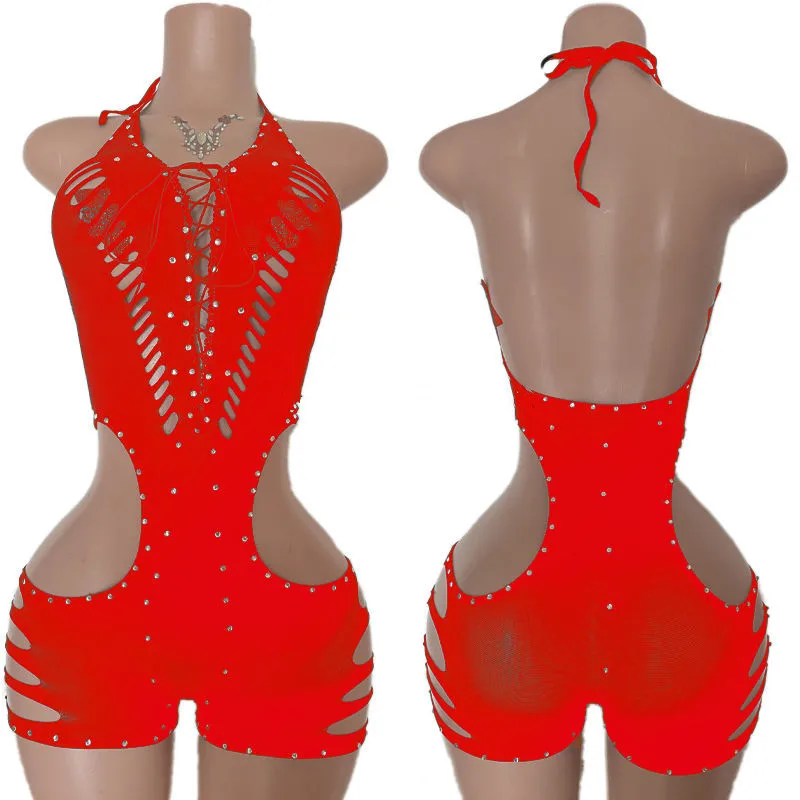 Neuer Stil Damen Performance-Ballsaal-Tanzbodysuit Einteiliger Sexy Cut-Out-Design Tanzbekleidung Exotische Bodysuits Stripper-Outfit – Detail 3