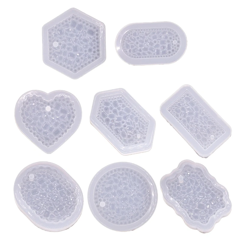 

Jewelry Casting Molds,Diamonds Silicone Pendant Resin Molds with Hanging Hole,Pendant Jewelry Making DIY Crafts Tools