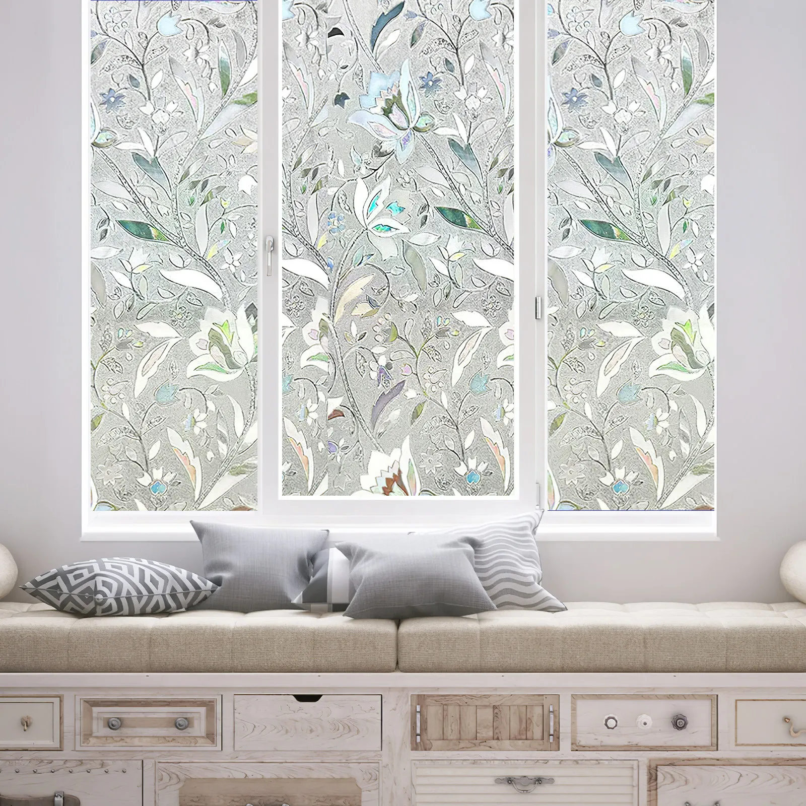 

1 Roll Privacy Window Film Static Cling Non Adhesive For Glass Door Bathroom Bedroom Living Room Decorative Sticker Removable