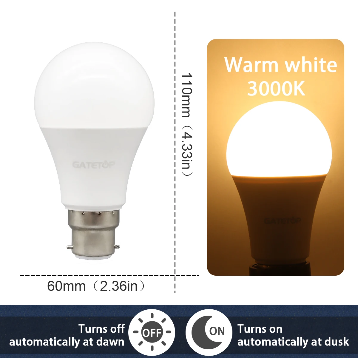 1 stks Led Lamp Lichtsensor Controle Lamp AC 220 V 110 V 10 W E27 B22 Schemering tot Dageraad Gloeilamp voor De Ingang van Ondergrondse Garage