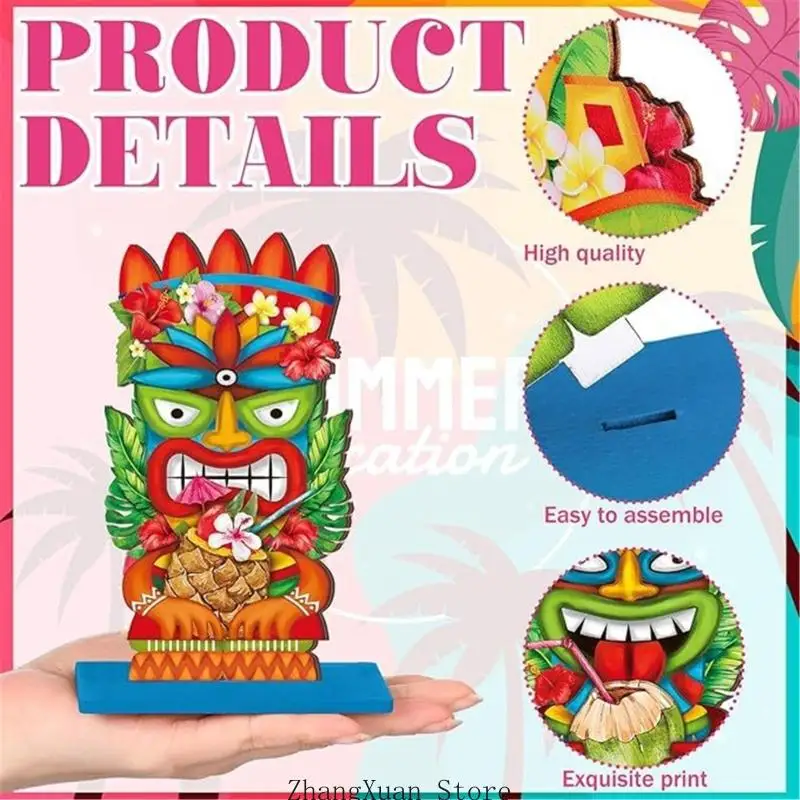 Tischfiguren-Set aus Holz, 8 bunte Partyfiguren für Präsentationen, 3 x – Detail 2