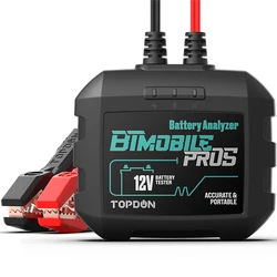 TOPDON BTMobile Pros od 8V do 16V samochodowy 12V Tester dla akumulatorów samochodowych 12V analizator baterii obciążenia samochodu 12V akumulator samochodowy