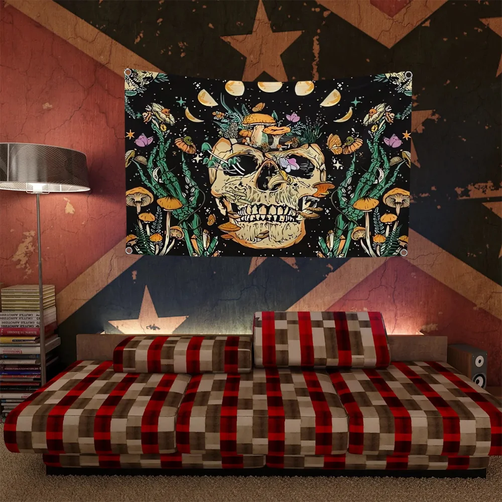 Skull Wall Decoration Pride Flag to Hang Penetration Outdoor Decor Funny Flags for Rooms Flaga Advertising Flags and Banners