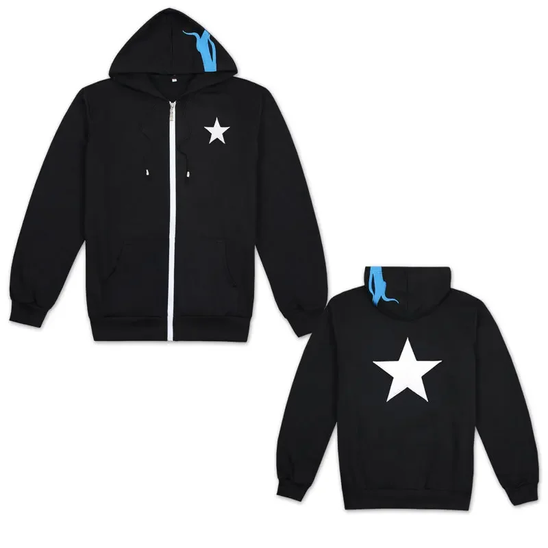 Anime Black Rock Shooter BRS Hoodie Cosplay Sweatshirt Hooded Zipper Coat Unisex Casual Hoodies