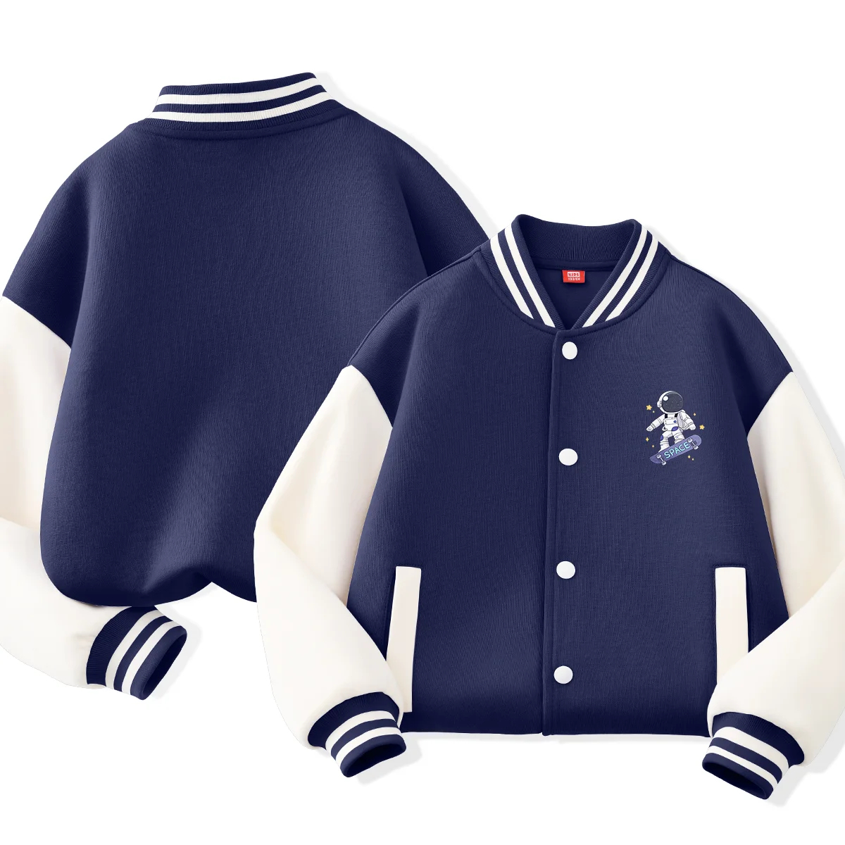 

2024 New College Style Spring And Autumn Children's Jacket Baseball Uniform Astronaut Skateboard Boys And Girls Autumn Top