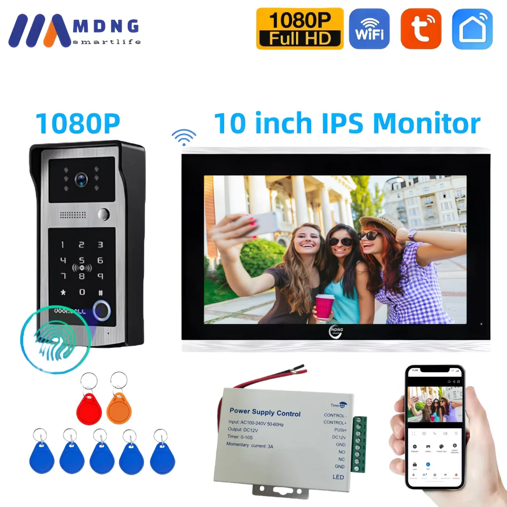 10-дюймовый Tuya Smart Wi-Fi видеодомофон