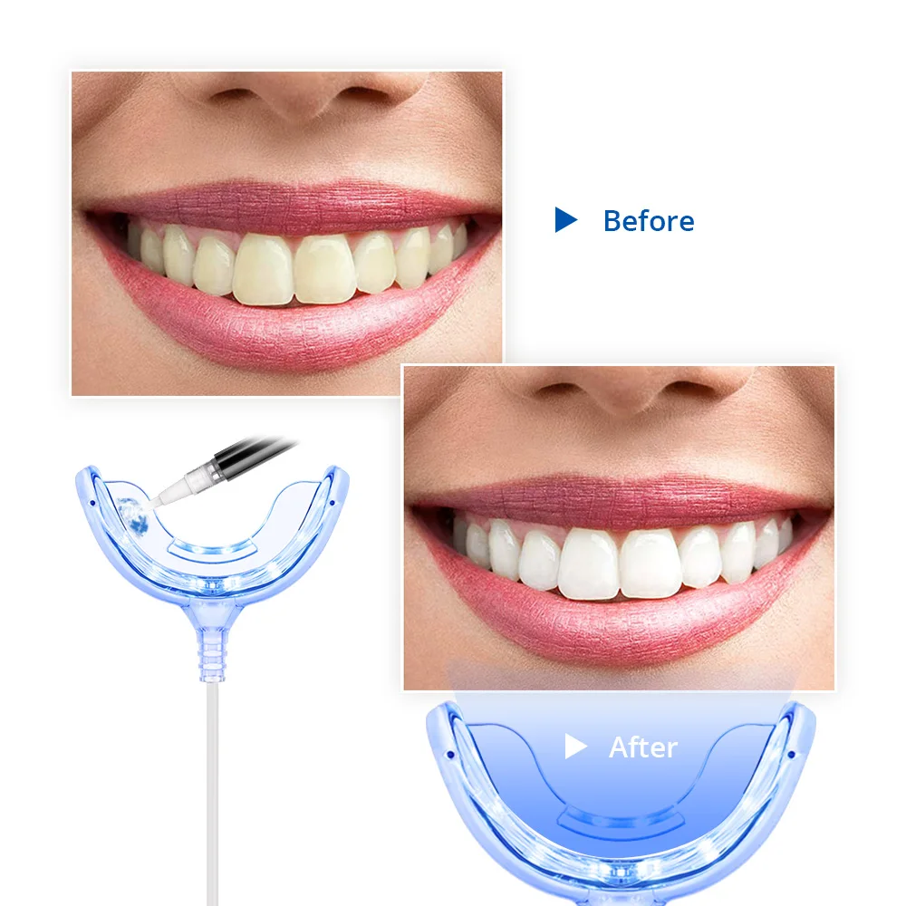 Ten Pieces Teeth Whitening LED Light With USB Plug Timer Function Remove Tartar Dental Care Equipment