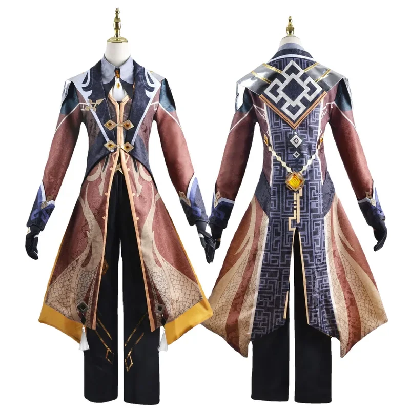 Игра Genshin Impact Zhongli, костюм для косплея, полный цвет, часы, Li-одежда, аниме, шоу, Хэллоуин, одежда для вечеринки